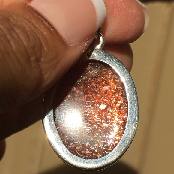 HIGH QUALITY Genuine Sunstone Pendant - 925 Silver - Large Stone - Picture 5 of 11